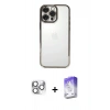 MARSİLYAN™- iPhone 16 Pro Max Kılıf Vadi Minimal - Siyah Bilvis 5in1 3D Magic Cam Ekran Koruyucu + Pers Alüminyum Kamera Lens - GS