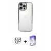 MARSİLYAN™- iPhone 16 Pro Max Kılıf Vadi Minimal - Siyah Bilvis 5in1 3D Magic Cam Ekran Koruyucu + Pers Alüminyum Kamera Lens - GS