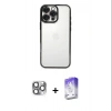 MARSİLYAN™- iPhone 16 Pro Max Kılıf Vadi Minimal - Siyah Bilvis 5in1 3D Magic Cam Ekran Koruyucu + Pers Alüminyum Kamera Lens - GI