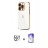 MARSİLYAN™- iPhone 16 Pro Max Kılıf Vadi Minimal - Siyah Bilvis 5in1 3D Magic Cam Ekran Koruyucu + Pers Alüminyum Kamera Lens - GS