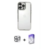 MARSİLYAN™- iPhone 16 Pro Max Kılıf Vadi Minimal - Siyah Bilvis 5in1 3D Magic Cam Ekran Koruyucu + Pers Alüminyum Kamera Lens - GI