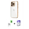 MARSİLYAN™- iPhone 16 Pro Max Kılıf Vadi Minimal - Siyah Bilvis 5in1 3D Magic Cam Ekran Koruyucu + Raze Metal Kamera Lens - BZ