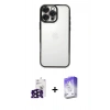 MARSİLYAN™- iPhone 16 Pro Max Kılıf Vadi Minimal - Siyah Bilvis 5in1 3D Magic Cam Ekran Koruyucu + Siyah Bilvis Titan Kamera Lens