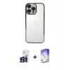 MARSİLYAN™- iPhone 16 Pro Max Kılıf Vadi Minimal - Siyah Bilvis 5in1 3D Magic Cam Ekran Koruyucu + Siyah Bilvis Titan Kamera Lens