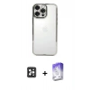 MARSİLYAN™- iPhone 16 Pro Max Kılıf Vadi Minimal - Siyah Bilvis 5in1 3D Magic Cam Ekran Koruyucu + PVD Metal Kamera Lens - SH