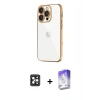 MARSİLYAN™- iPhone 16 Pro Max Kılıf Vadi Minimal - Siyah Bilvis 5in1 3D Magic Cam Ekran Koruyucu + PVD Metal Kamera Lens - SH