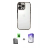 MARSİLYAN™- iPhone 16 Pro Max Kılıf Vadi Minimal - Siyah Bilvis 5in1 3D Magic Cam Ekran Koruyucu + Raze Metal Kamera Lens - SH