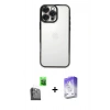 MARSİLYAN™- iPhone 16 Pro Max Kılıf Vadi Minimal - Siyah Bilvis 5in1 3D Magic Cam Ekran Koruyucu + Raze Metal Kamera Lens - SH