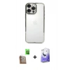 MARSİLYAN™- iPhone 16 Pro Max Kılıf Vadi Minimal - Siyah Bilvis 5in1 5D Magic Hayalet Cam Ekran Koruyucu + Çöl Titanyum Raze Metal Kamera Lens