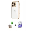 MARSİLYAN™- iPhone 16 Pro Max Kılıf Vadi Minimal - Siyah Bilvis 5in1 5D Magic Hayalet Cam Ekran Koruyucu + Çöl Titanyum Raze Metal Kamera Lens