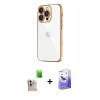 MARSİLYAN™- iPhone 16 Pro Max Kılıf Vadi Minimal - Siyah Bilvis 5in1 5D Magic Hayalet Cam Ekran Koruyucu + Raze Metal Kamera Lens - NLGY
