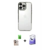 MARSİLYAN™- iPhone 16 Pro Max Kılıf Vadi Minimal - Siyah Bilvis 5in1 5D Magic Hayalet Cam Ekran Koruyucu + Raze Metal Kamera Lens - NLGY