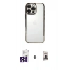 MARSİLYAN™- iPhone 16 Pro Max Kılıf Vadi Minimal - Siyah Bilvis Hayalet Cam Ekran Koruyucu + Bilvis Titan Kamera Lens - SH