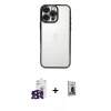 MARSİLYAN™- iPhone 16 Pro Max Kılıf Vadi Minimal - Siyah Bilvis Hayalet Cam Ekran Koruyucu + Bilvis Titan Kamera Lens - SH