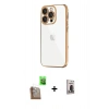 MARSİLYAN™- iPhone 16 Pro Max Kılıf Vadi Minimal - Siyah Bilvis Hayalet Cam Ekran Koruyucu + Raze Metal Kamera Lens - CLTM