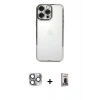 MARSİLYAN™- iPhone 16 Pro Max Kılıf Vadi Minimal - Siyah Bilvis Hayalet Cam Ekran Koruyucu + Pers Alüminyum Kamera Lens - GI