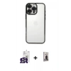 MARSİLYAN™- iPhone 16 Pro Max Kılıf Vadi Minimal - Siyah Bilvis Hayalet Cam Ekran Koruyucu + Bilvis Titan Kamera Lens - GS