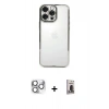 MARSİLYAN™- iPhone 16 Pro Max Kılıf Vadi Minimal - Siyah Bilvis Hayalet Cam Ekran Koruyucu + Pers Alüminyum Kamera Lens - GS