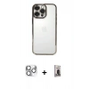 MARSİLYAN™- iPhone 16 Pro Max Kılıf Vadi Minimal - Siyah Bilvis Hayalet Cam Ekran Koruyucu + Pers Alüminyum Kamera Lens - GS
