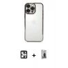 MARSİLYAN™- iPhone 16 Pro Max Kılıf Vadi Minimal - Siyah Bilvis Hayalet Cam Ekran Koruyucu + PVD Metal Kamera Lens - GS