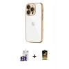 MARSİLYAN™- iPhone 16 Pro Max Kılıf Vadi Minimal - Siyah Buffer Cam Ekran Koruyucu + Bilvis Titan Kamera Lens - TMGI
