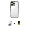 MARSİLYAN™- iPhone 16 Pro Max Kılıf Vadi Minimal - Siyah Buffer Cam Ekran Koruyucu + Bilvis Titan Kamera Lens - TMGI