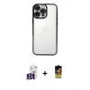 MARSİLYAN™- iPhone 16 Pro Max Kılıf Vadi Minimal - Siyah Buffer Cam Ekran Koruyucu + Bilvis Titan Kamera Lens - TMGI