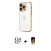 MARSİLYAN™- iPhone 16 Pro Max Kılıf Vadi Minimal - Siyah Buffer Cam Ekran Koruyucu + Pers Alüminyum Kamera Lens - GS