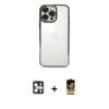MARSİLYAN™- iPhone 16 Pro Max Kılıf Vadi Minimal - Siyah Buffer Cam Ekran Koruyucu + PVD Metal Kamera Lens - GS