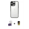 MARSİLYAN™- iPhone 16 Pro Max Kılıf Vadi Minimal - Siyah Buffer Cam Ekran Koruyucu + Bilvis Titan Kamera Lens - SH