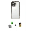 MARSİLYAN™- iPhone 16 Pro Max Kılıf Vadi Minimal - Siyah Buffer Cam Ekran Koruyucu + Raze Metal Kamera Lens - SH