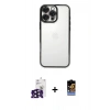 MARSİLYAN™- iPhone 16 Pro Max Kılıf Vadi Minimal - Siyah Buffer Hayalet Cam Ekran Koruyucu + Bilvis Titan Kamera Lens - SH