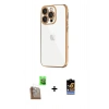 MARSİLYAN™- iPhone 16 Pro Max Kılıf Vadi Minimal - Siyah Buffer Hayalet Cam Ekran Koruyucu + Çöl Titanyum Raze Metal Kamera Lens