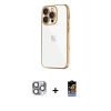 MARSİLYAN™- iPhone 16 Pro Max Kılıf Vadi Minimal - Siyah Buffer Hayalet Cam Ekran Koruyucu + Gri Pers Alüminyum Kamera Lens