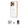 MARSİLYAN™- iPhone 16 Pro Max Kılıf Vadi Minimal - Siyah Buffer Hayalet Cam Ekran Koruyucu + Pers Alüminyum Kamera Lens - GS