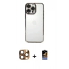 MARSİLYAN™- iPhone 16 Pro Max Kılıf Vadi Minimal - Siyah Buffer Hayalet Cam Ekran Koruyucu + Pers Alüminyum Kamera Lens - CLTM