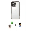 MARSİLYAN™- iPhone 16 Pro Max Kılıf Vadi Minimal - Siyah Buffer Hayalet Cam Ekran Koruyucu + Raze Metal Kamera Lens - NLGY