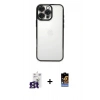 MARSİLYAN™- iPhone 16 Pro Max Kılıf Vadi Minimal - Siyah Buffer Hayalet Cam Ekran Koruyucu + Bilvis Titan Kamera Lens - TMGI