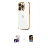 MARSİLYAN™- iPhone 16 Pro Max Kılıf Vadi Minimal - Siyah Buffer Hayalet Cam Ekran Koruyucu + Bilvis Titan Kamera Lens - TMGI