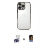 MARSİLYAN™- iPhone 16 Pro Max Kılıf Vadi Minimal - Siyah Buffer Hayalet Cam Ekran Koruyucu + Bilvis Titan Kamera Lens - TMGI