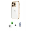 MARSİLYAN™- iPhone 16 Pro Max Kılıf Vadi Minimal - Siyah Joko Magic 5D Cam + Beyaz Raze Metal Kamera Lens