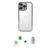 MARSİLYAN™- iPhone 16 Pro Max Kılıf Vadi Minimal - Siyah Joko Magic 5D Cam + Beyaz Raze Metal Kamera Lens