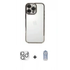 MARSİLYAN™- iPhone 16 Pro Max Kılıf Vadi Minimal - Siyah Joko Magic 5D Cam + Pers Alüminyum Kamera Lens - GS