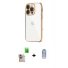 MARSİLYAN™- iPhone 16 Pro Max Kılıf Vadi Minimal - Siyah Joko Magic 5D Cam + Natural Grey Raze Metal Kamera Lens