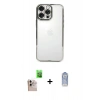 MARSİLYAN™- iPhone 16 Pro Max Kılıf Vadi Minimal - Siyah Joko Magic 5D Cam + Natural Grey Raze Metal Kamera Lens