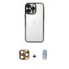 MARSİLYAN™- iPhone 16 Pro Max Kılıf Vadi Minimal - Siyah Joko Magic 5D Cam + Pers Alüminyum Kamera Lens - CLTM