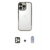 MARSİLYAN™- iPhone 16 Pro Max Kılıf Vadi Minimal - Siyah Joko Magic 5D Cam + PVD Metal Kamera Lens - GD