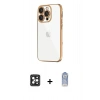 MARSİLYAN™- iPhone 16 Pro Max Kılıf Vadi Minimal - Siyah Joko Magic 5D Cam + PVD Metal Kamera Lens - SH