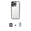 MARSİLYAN™- iPhone 16 Pro Max Kılıf Vadi Minimal - Siyah Joko Magic 5D Cam + PVD Metal Kamera Lens - SH