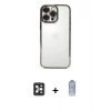 MARSİLYAN™- iPhone 16 Pro Max Kılıf Vadi Minimal - Siyah Joko Magic 5D Cam + PVD Metal Kamera Lens - SH